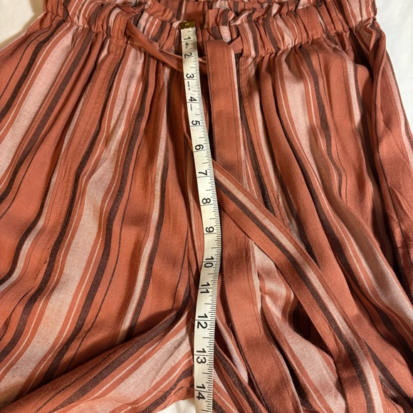 Angie Tie Waist Rust Colored Striped Wide Leg Palazzo Boho Trouser Pants Size L - Picture 4 of 13